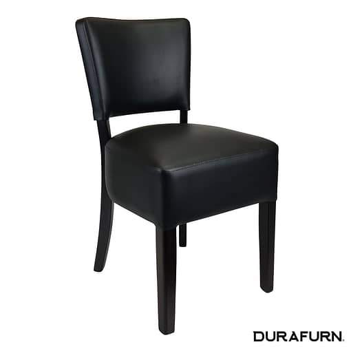 Memphis Club Chair - Black Dolaro Vinyl Seat and Backrest - Wenge Frame