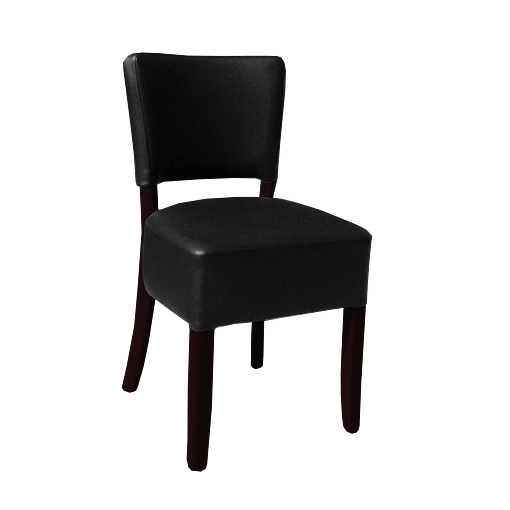 Memphis Club Chair - Black Dolaro Vinyl Seat and Backrest - Wenge Frame - Image 2