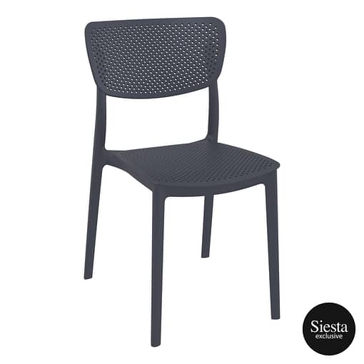 Commercial Grade Anthracite Lucy Chair - Heavy Duty One-Piece Chair by Siesta, Turkey