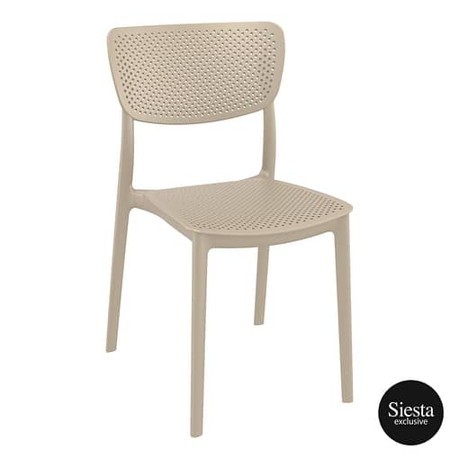 Commercial Grade Taupe Lucy Chair - Heavy Duty One-Piece Chair by Siesta, Turkey
