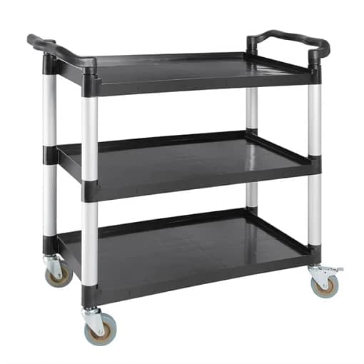 Kitchen Knock Black 3 Tier Polypropylene Mobile Trolley Large – 1000x500x980mm