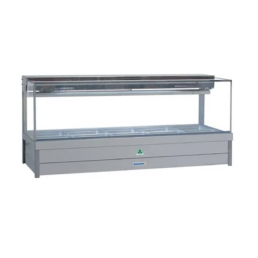 Roband Square Glass Cold Foodbar SFX26RD - Double Row Rear Roller, 12 Pans