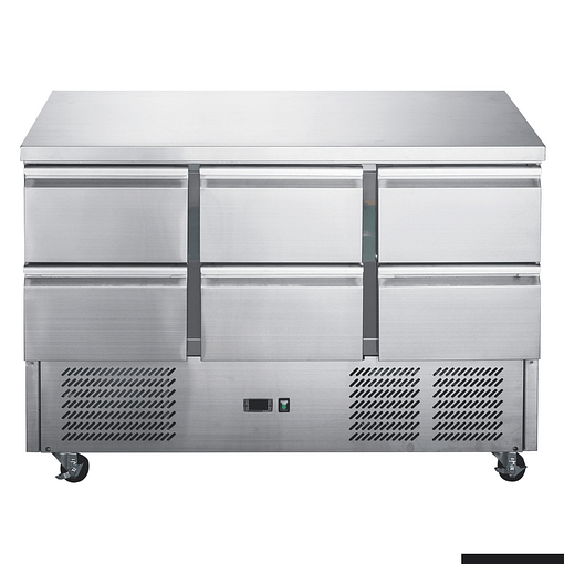 FED-X Six Drawer Salad Prep Fridge - XGNS1300D-6D