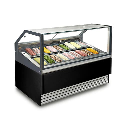 Bonvue SGD-18B Gelato & Ice Cream Display Showcase in a busy ice cream shop
