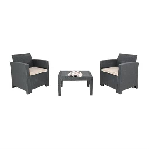 Bolero DR309 Armchair & Table Set – Grey, Outdoor Use