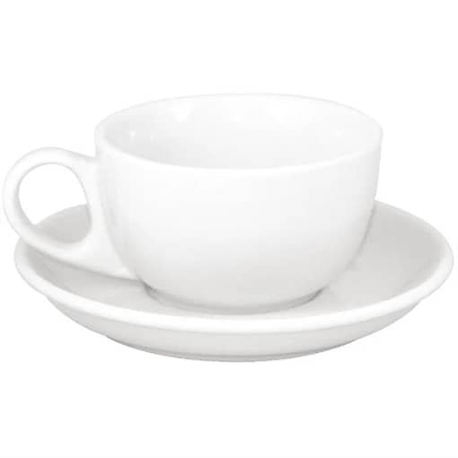 Olympia S448 Athena Coffee Cups & Saucers – 8oz White Porcelain Set (48 Pack)