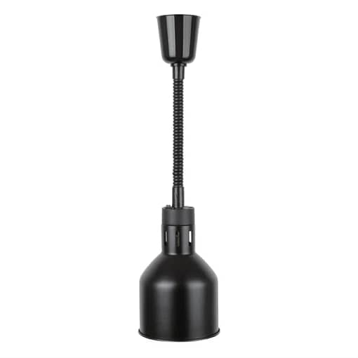 Apuro DR759-A Retractable Matte Black Heat Lamp – 250W Commercial Food Warmer