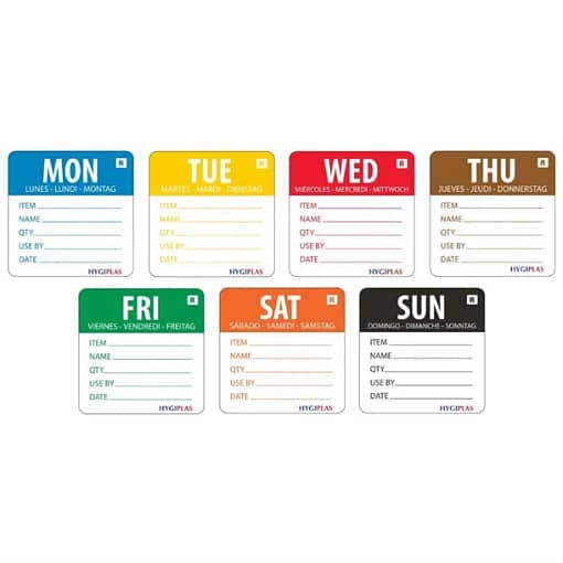 Vogue L938 Removable Day of the Week Labels – 50mm (7 Rolls)