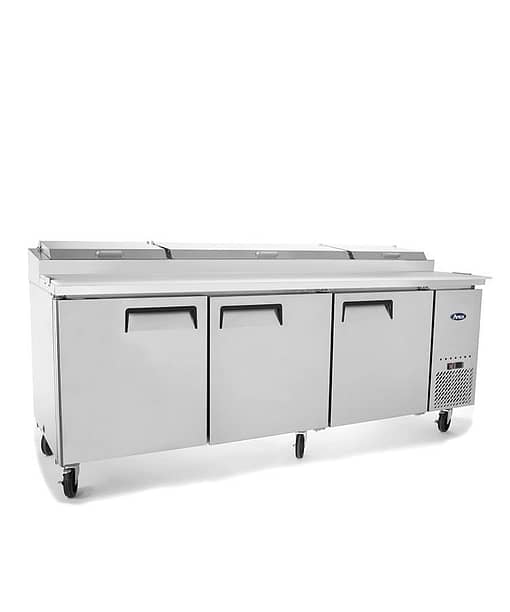 Atosa MPF8203 Stainless Steel Pizza Prep Table Fridge - 3 Door, 2362mm