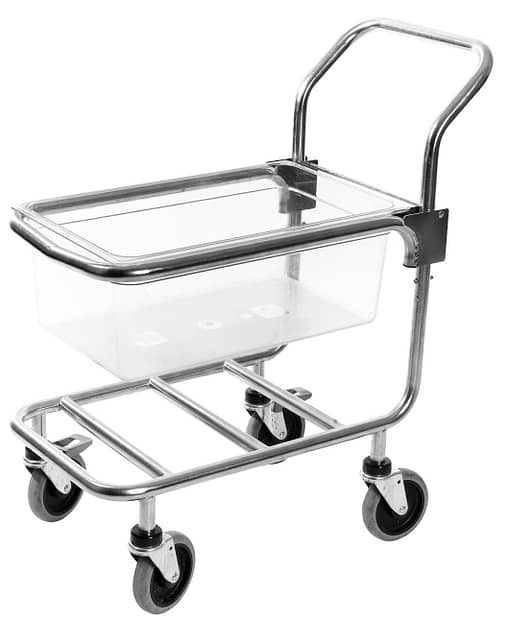Hallde HA40721 Container Trolley, Stainless Steel, with handle