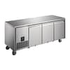 Polar U-Series triple door counter freezer 420L, stainless steel, forced air cooling, digital controller – front view, Australia