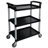 Vogue CF101 polypropylene mobile trolley small, 3-tier black, 130kg capacity – Australia