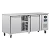 Polar G600-A U-Series triple door counter freezer 417L, 1795×700×860mm, 750W R290 stainless steel – three-quarter view, Australia