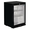 Polar GL011-A G-Series back bar cooler with hinged door, 128L, 600×520×850 mm, R600a, black steel – three-quarter view, Australia