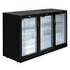 Polar GL014-A G-Series back bar cooler stainless-look 1350×495×851 mm, 320 L, double-glazed hinged doors, 2–8°C – front view, Australia