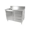 FED SC-6-1200L-H Modular Stainless Steel Cabinet with Left Single Sink, 1200mm, Storage & Splashback