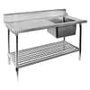 FED SSBD7-1200R/A right inlet stainless steel dishwasher bench with single sink 1200mm, Australia