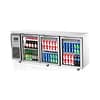 Skipio SGR18-3 three door undercounter display fridge 516L, glass doors, fan cooling, 1800×700×855mm, Australia