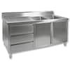 FED DSC-1800R-H Stainless Steel Double Sink Cabinet – Right Drawers