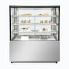 Bromic FD4T1200C-NR cake display 4-tier cabinet with heated glass, 1200×740×1360 mm, 1 kW refrigeration – three-quarter view, Australia