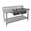 FED DSB6-1500R/A Double Sink Bench with Right Sink – Ideal for Restaurants & Cafés