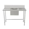 Kitchen Knock 631601 stainless steel sink bench 1500×700 mm with centre bowl and splashback – front view, Australia