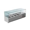 fed-x salad bench FED-X XVRX1200/380 Flat Glass Salad Bench – 4 x 1/3GN, Stainless Steel