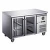 alt="Used FED-X Two Glass Door Bench Fridge - Affordable Commercial Fridge"