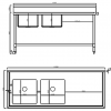 Kitchen Knock Full Stainless Steel Double Left Sink Bench – 1800 x 700mm - Image 3