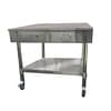 Modular Systems SWBD7-2 stainless work bench with 2 drawers, undershelf and braked casters – 915×775×500mm, Australia