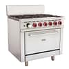 Gasmax GBS6TS 6-Burner Commercial Gas Range with Integrated Oven & Flame Failure Protection