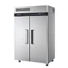 Turbo Air KF45-2(HC) upright freezer 1215L stainless steel, 2 solid doors, digital control, R290 refrigerant – front view, Australia