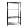 FED B24/24 four tier shelving, 610x610x1880mm, black plasticised cool room rack, modular storage, Australia