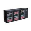 Thermaster BC3100G three door drink cooler, 536L, deluxe Black Magic bar fridge – front view, Australia