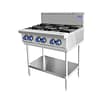 CookRite AT80G6B-F-LPG 6 burner commercial gas cooktop with stand, stainless steel, LPG – front view, Australia