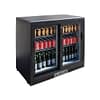 Thermaster SC248SD double sliding door bar cooler, 202L, black finish – front view, Australia