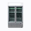 Bromic GM1100LS-NR Two-Door Upright Display Fridge with 1082L Capacity, Silver Finish, LED Lightbox