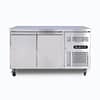 Bromic UBF1360SD-NR under bench freezer, 282L, 2 solid doors, stainless steel, fan-forced cooling – front view, Australia