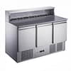 FED-X XGNS1300E Three Door Salad Prep Fridge with Marble Top and 402L Capacity