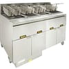 Anets FDAGG414R 4 deep fryers filter system with stainless steel frypots and portable oil filtration, high-volume commercial fryer bank, Australia