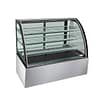 Bonvue SL860 curved glass chilled food display, 1800mm wide, 660L, stainless steel with black trim – Australia