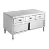 FED SKTD6-1500 stainless steel bench cabinet, 1500mm wide, with 3 drawers and doors – front view, Australia