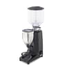 Bezzera BZM80EB electronic coffee grinder with 63mm flat burrs, 340×225×580mm, 0.42kW, aluminium body – three-quarter view, Australia