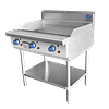 CookRite AT80G9G-F-NG 900mm natural gas commercial hotplate, 75 MJ/h, stainless steel, 16mm plate, 3 burners, Australia