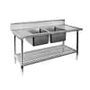 FED DSB7-1800C/A double centre sink bench 1800x700x900mm stainless steel with pot undershelf Australia