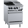 Verro VOV-SB2-GRP3 combination oven with 2 burners and 300mm grill plate, 600mm, NG/LPG, stainless steel, Australia