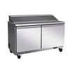 Thermaster TSB1555 two-door pizza prep bench fridge 527L stainless steel with 16 pans – front view Australia