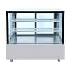 Bonvue SSU120-2XB square glass cake display fridge, 1200mm, black trim, 2 shelves, stainless steel – Australia