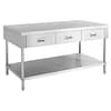 FED SWBD-6-1500 stainless steel work bench with 3 drawers and undershelf 1500×600×900mm commercial bench Australia