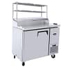Atosa MPF8201OS 1-Door Pizza Prep Fridge featuring overshelf & stainless steel build, ideal for compact pizza preparation.